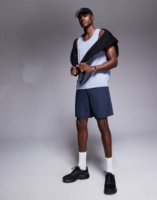4505 Icon 7 Inch Quick Dry Training Shorts With Zip Pockets In Navy