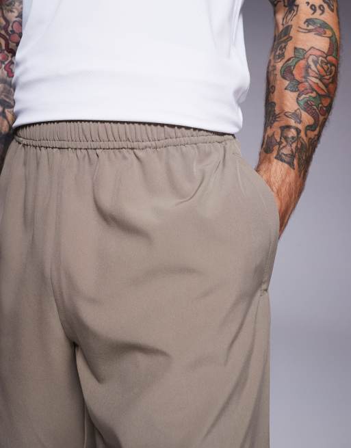 4505 Icon 7 inch quick dry training shorts with zip pockets in stone grey, 5 of 5