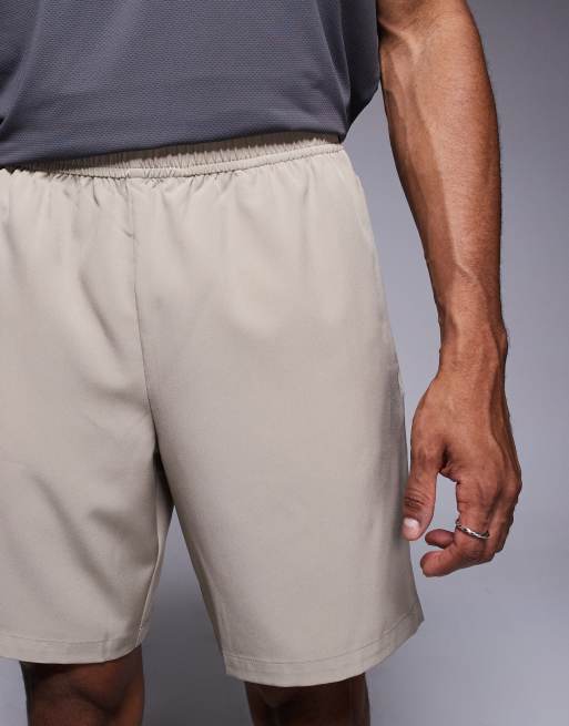 4505 Icon 7 inch quick dry training shorts with zip pockets in stone, 5 of 5