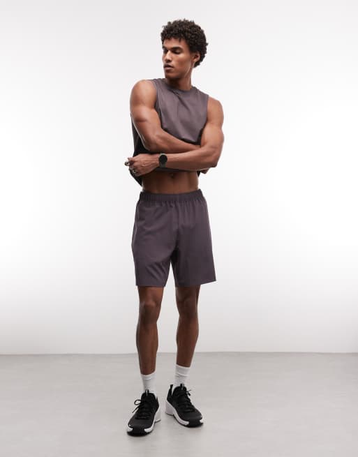 4505 Icon 7 inch quick dry training shorts with zip pockets in storm gray, 3 of 5