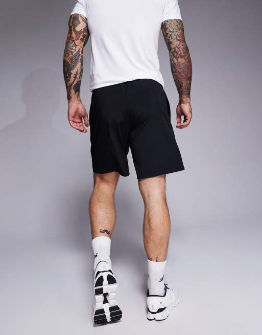 4505 Icon 7 inch quick dry training shorts with zippered pockets in black, 3 of 5