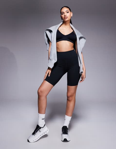 4505 Icon 8 inch soft touch legging shorts in black - view 1