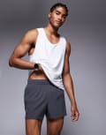 [ASOS] 4505 Icon 8cm quick dry running shorts with back phone pocket in graphite-Grey L Graphite