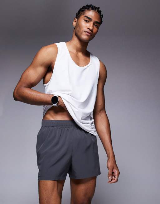 4505 Icon 8cm quick dry running shorts with back phone pocket in graphite, 3 of 5
