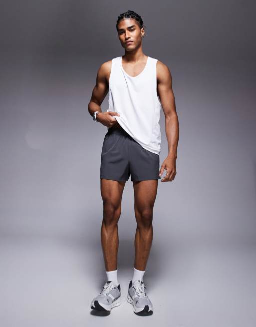 4505 Icon 8cm quick dry running shorts with back phone pocket in graphite, 5 of 5