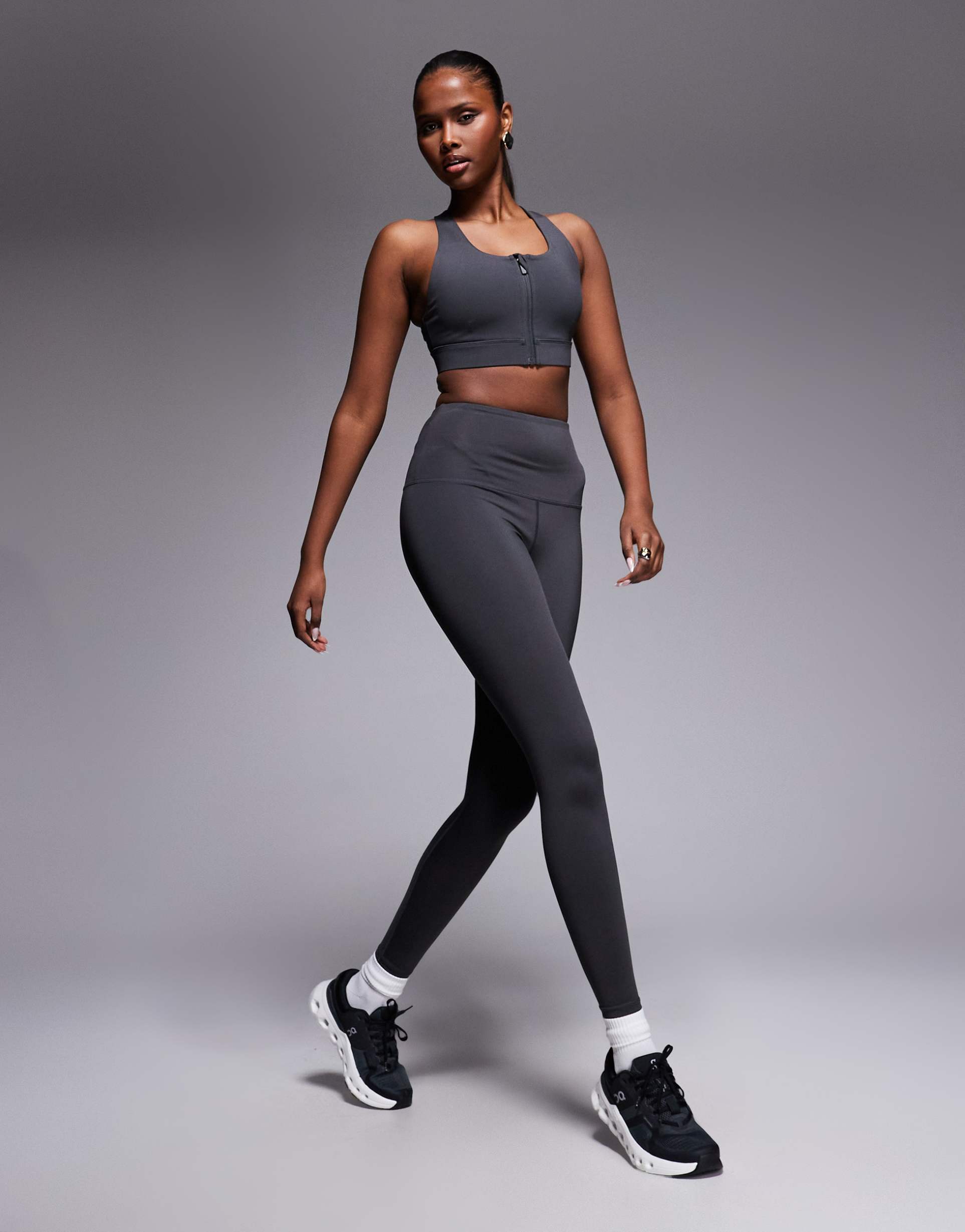 4505 icon active booty sculpt high waist gym leggings with inner pocket in smoke gray