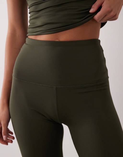 4505 Icon active bum sculpt high waist gym legging with inner pocket in khaki, 3 of 5