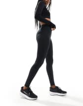 New Balance sport sleek high rise leggings in black | ASOS