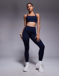 [ASOS] 4505 Icon active bum sculpt high waist gym leggings with inner pocket in deep navy 14 Deep Navy