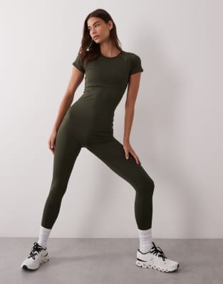4505 Icon Active Bum Sculpt High Waist Gym Leggings With Inner Pocket In Green