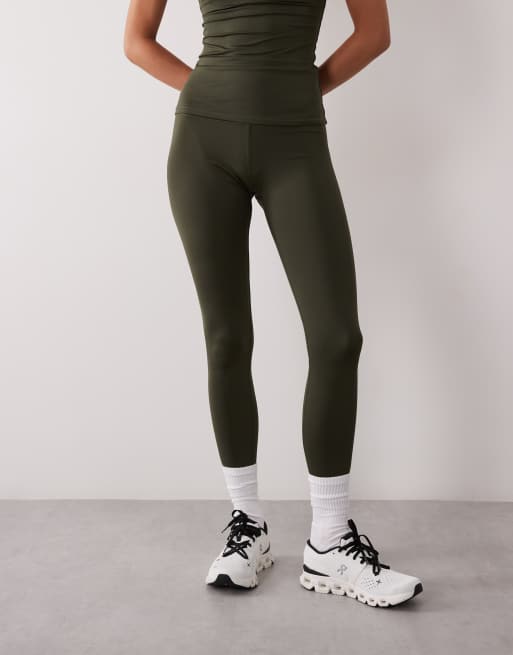 4505 Icon active bum sculpt high waist gym leggings with inner pocket in khaki, 2 of 5