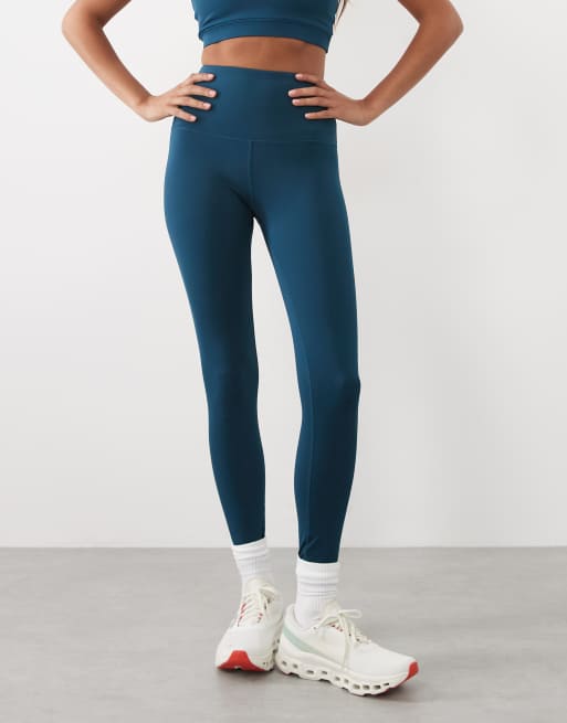 4505 Icon active bum sculpt hög midja gymleggings med innerficka i tealblå, 4 av 5