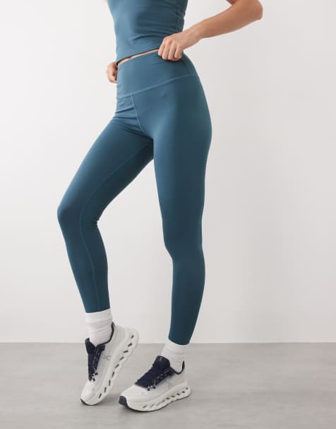4505 – Icon – Active – Havsblå träningsleggings med hög midja, formande design baktill och innerficka - view 1
