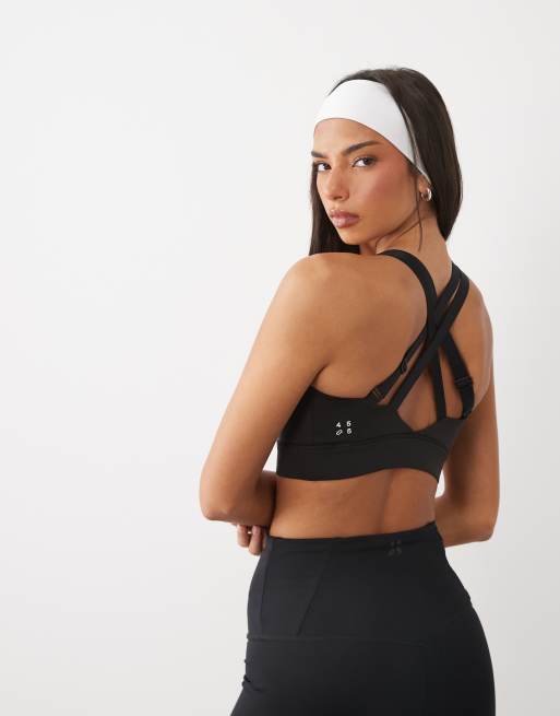 4505 Icon active high support scoop neck sports bra with adjustable straps in black, 2 of 4