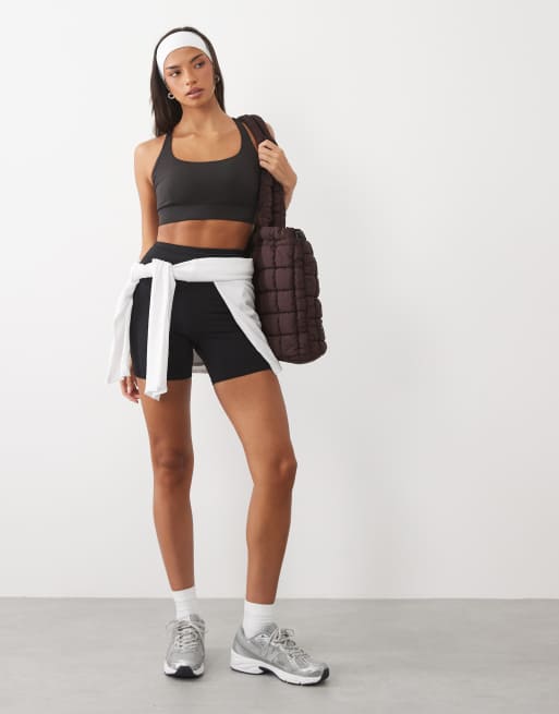 4505 Icon active high support scoop neck sports bra with adjustable straps in black, 3 of 4