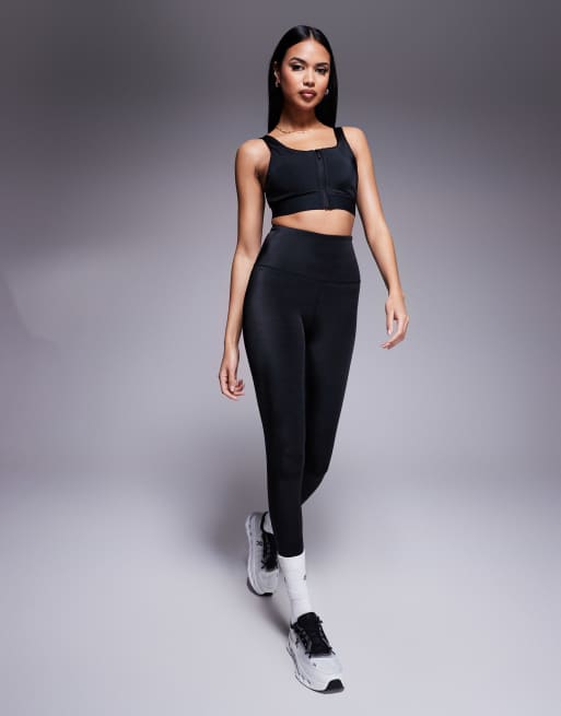4505 Icon active high support sports bra with removable padding and adjustable straps in black high shine, 2 of 4