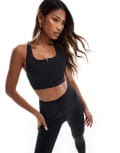 [ASOS] 4505 Icon active high support sports bra with removable padding and adjustable straps in black 4 Black