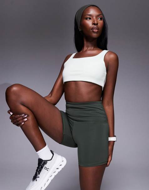 4505 Icon active high waist 13cm legging shorts with zip phone pocket in dark green - view 1