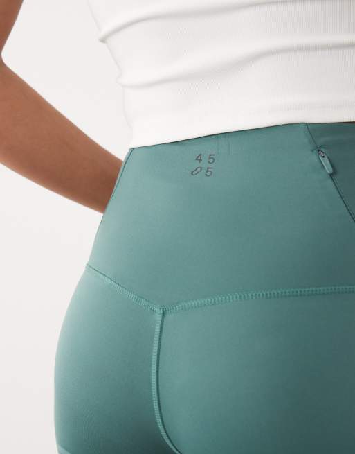 4505 Icon active high waist 13cm legging shorts with zip phone pocket in sage, 4 of 5
