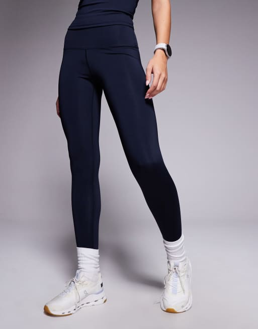 4505 - Icon Active - Leggings da palestra a vita alta blu navy modellanti sul retro con tasca interna, 2 di 5