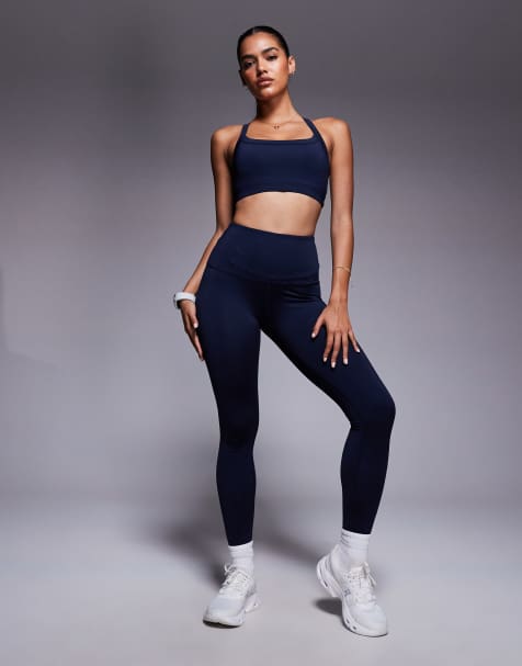 4505 - Icon Active - Leggings da palestra a vita alta blu navy scuro modellanti sul retro con tasca interna - view 1