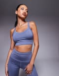 [ASOS] 4505 Icon active medium support sports bra with removable padding and adjustable straps in cornflower-Blue 12 Cornflower