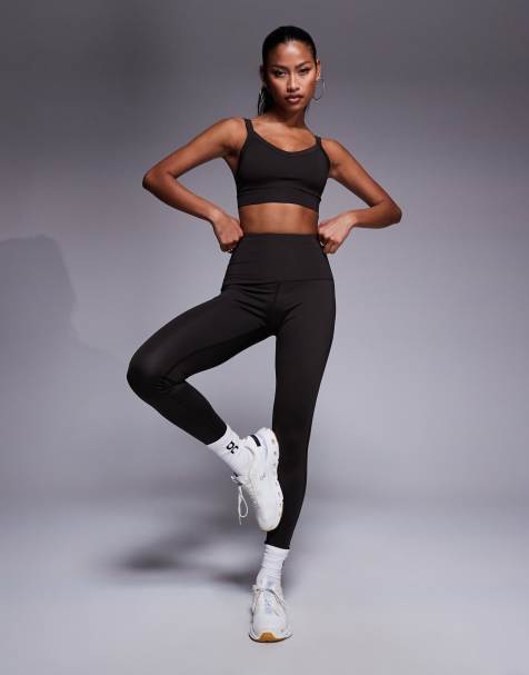 4505 Icon active medium support sports bra with removable padding and adjustable straps in dark chocolate - view 1
