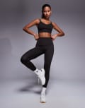 [ASOS] 4505 Icon active medium support sports bra with removable padding and adjustable straps in dark chocolate-Brown 4 Dark Chocolate