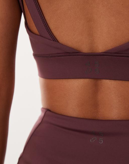 4505 Icon active medium support sports bra with removable padding and adjustable straps in rose taupe, 4 of 4