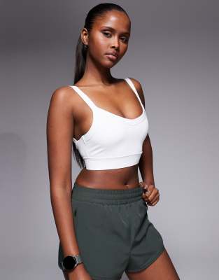 4505 Icon Active Medium Support Sports Bra With Removable Padding And Adjustable Straps In White