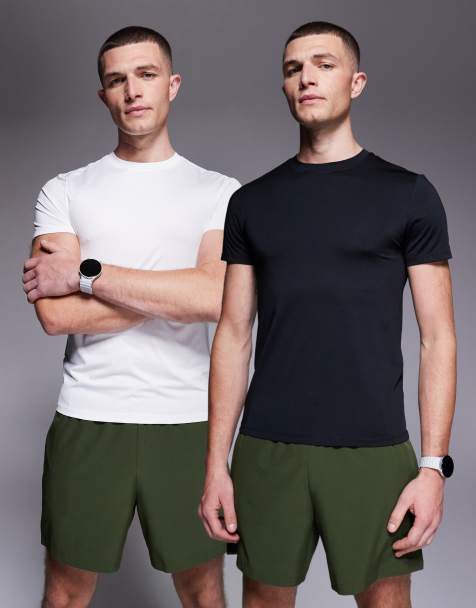 4505 - Icon Active - Pakke med 2 tætsiddende hurtigttørrende basislags-T-shirt til træning i sort/hvid - view 1