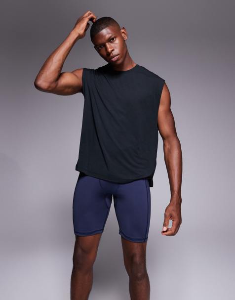 4505 Icon active quick dry base layer training half tights in deep navy - view 1