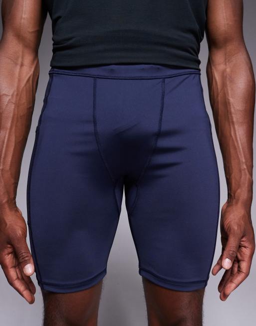 4505 Icon active quick dry base layer training half tights in deep navy, 4 of 5