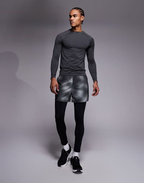 4505 Icon active quick dry base layer training tight leggings with phone pocket in black - view 1