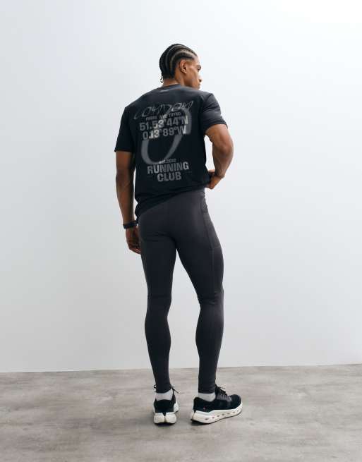 4505 Icon active quick dry base layer training tight with phone pocket in charcoal, 3 of 5