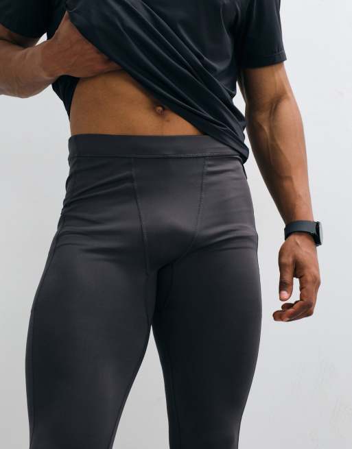 4505 Icon active quick dry base layer training tight with phone pocket in charcoal, 4 of 5