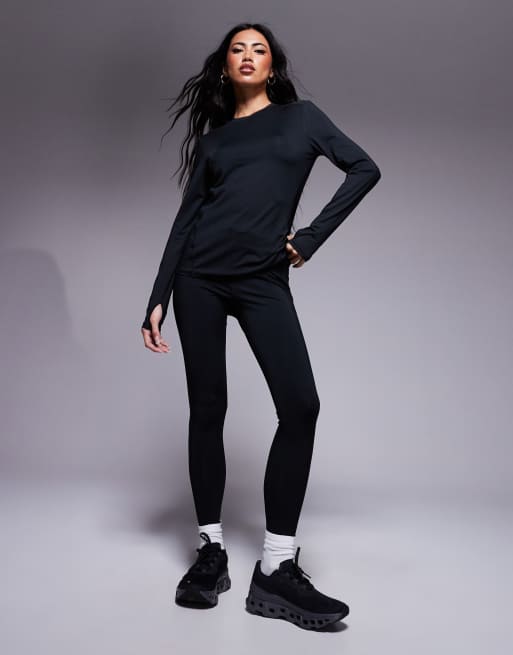 4505 Icon active quick dry long sleeve running top in black
