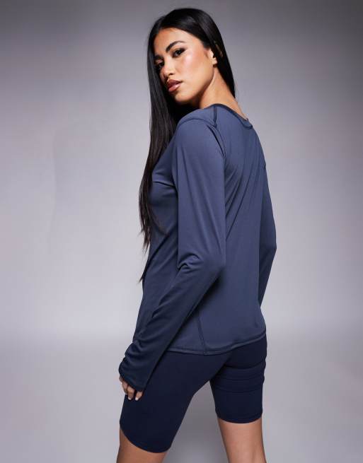 4505 Icon active quick dry long sleeve running top in navy