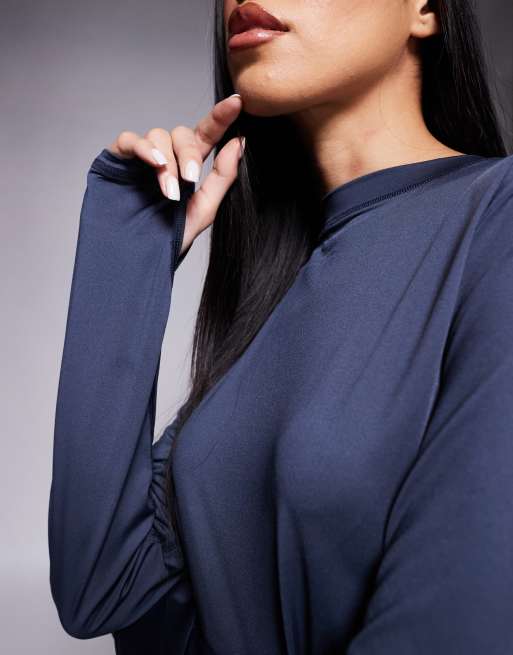 4505 Icon active quick dry long sleeve running top in navy