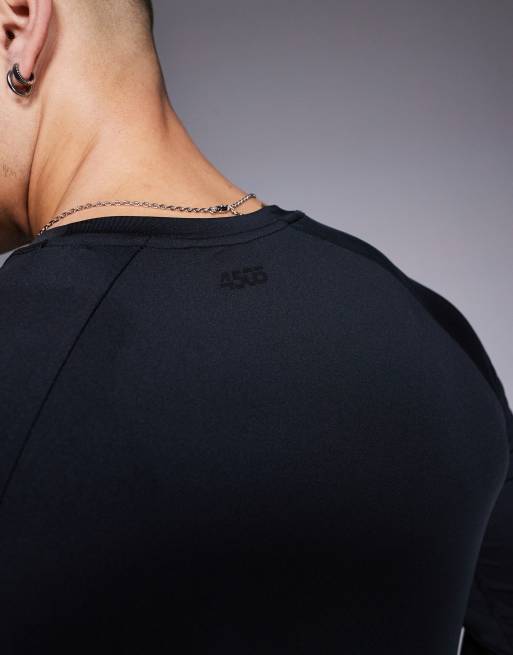 4505 Icon active quick dry muscle fit base layer training long sleeve top in black, 2 of 4