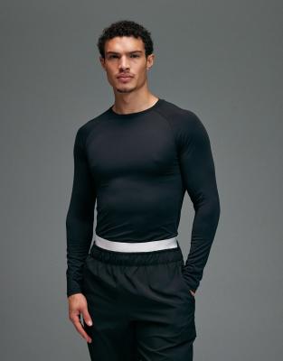 4505 Icon Active Quick Dry Muscle Fit Base Layer Training Long Sleeve Top In Blue