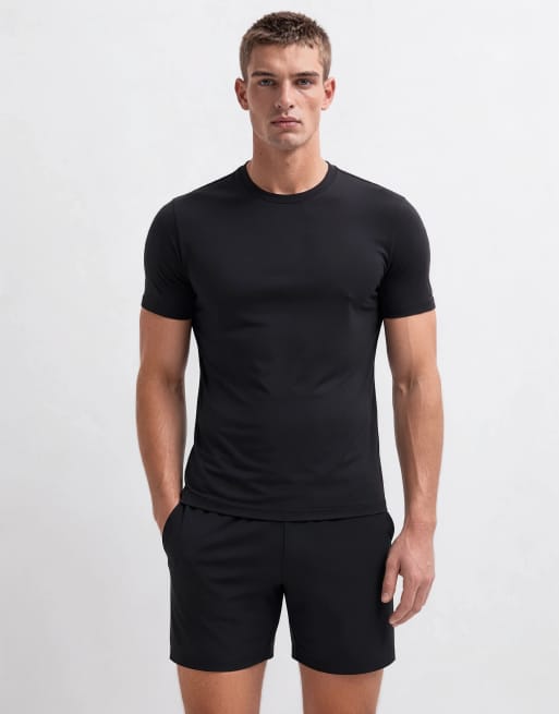 4505 Icon active quick dry muscle fit base layer training t-shirt in dark grey, 10 of 10