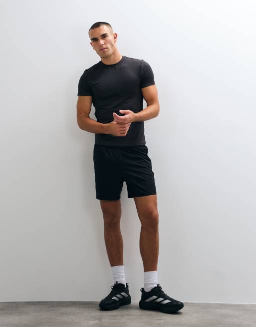 4505 Icon active quick dry muscle fit base layer training t-shirt in dark grey, 2 of 5
