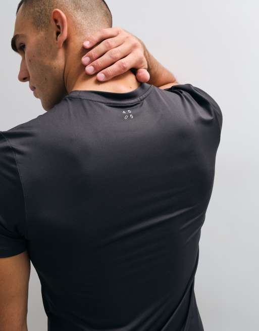 4505 Icon active quick dry muscle fit base layer training t-shirt in dark grey, 3 of 5