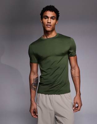 4505 Icon Active Quick Dry Muscle Fit Base Layer Training T-shirt In Green