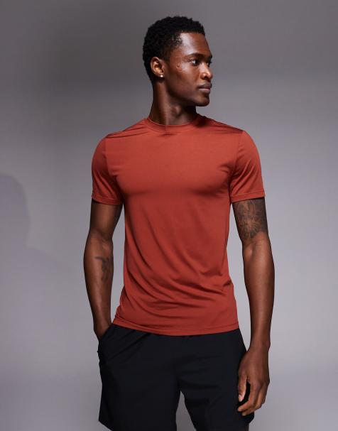 4505 Icon active quick dry muscle fit base layer training t-shirt in rust - view 1