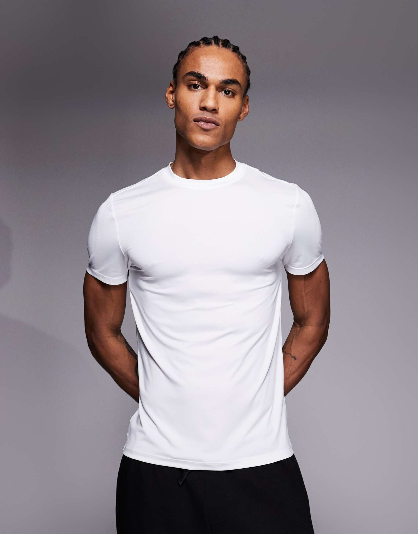 4505 Тренировочная футболка Icon active quick dry muscle fit с базовым слоем белого цвета
