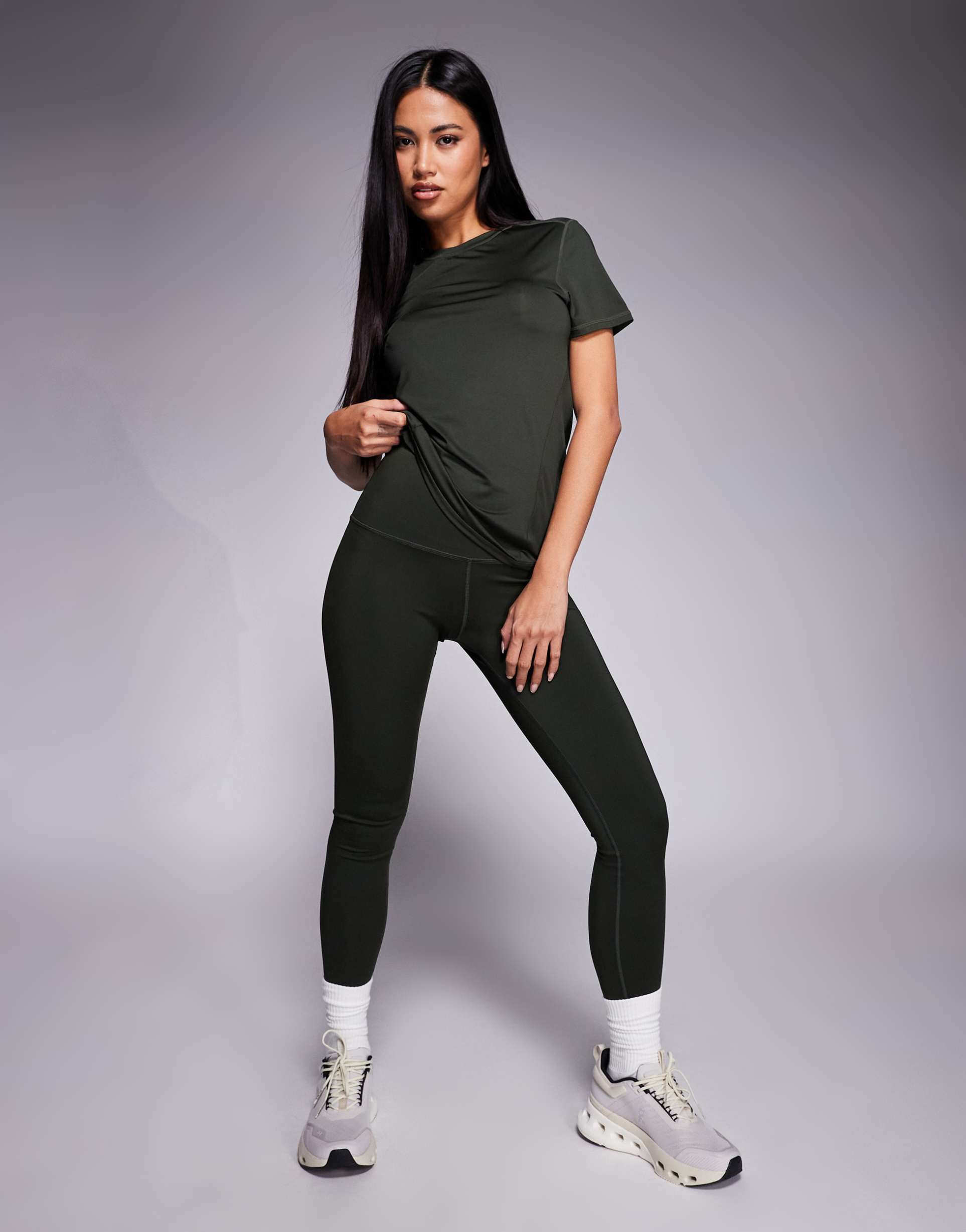 4505 icon active quick dry performance t-shirt in dark khaki