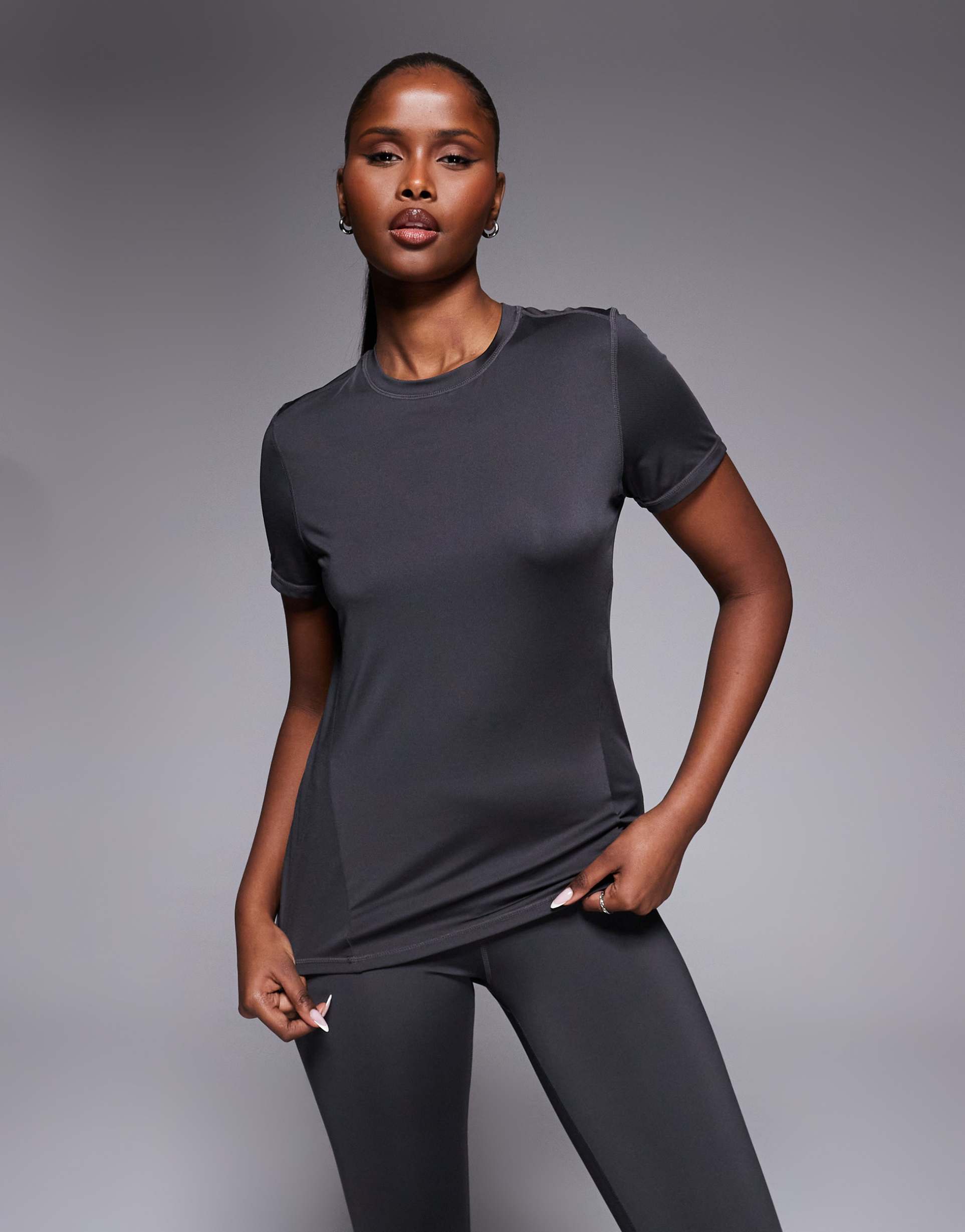 4505 icon active quick dry performance t-shirt in smoke gray