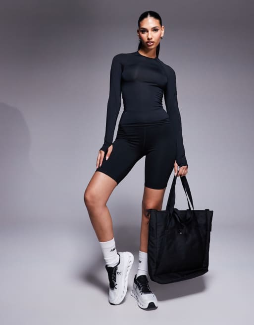 ASOS 4505 Icon slim fit active long sleeve top in black
